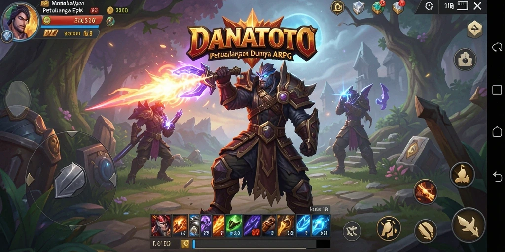 Screenshot gameplay luar biasa dari DANATOTO menampilkan aksi petualangan yang mendebarkan.