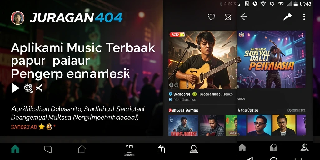 Tampilan gameplay JURAGAN404 yang menampilkan fitur musik interaktif.