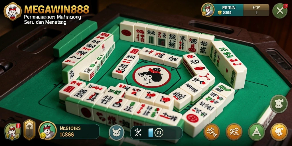 Screenshot MEGAWIN888 menunjukkan grafis memukau permainan Mahjong.
