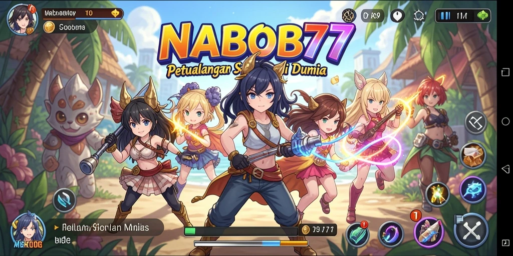 Tampilan permainan NABOB77 yang penuh aksi dan karakter menarik.