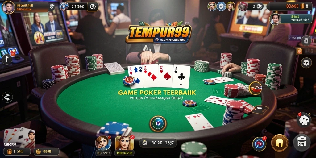 Tampilan screenshot TEMPUR99 menampilkan gameplay Poker yang mendebarkan.